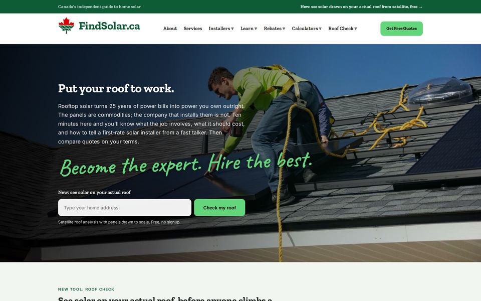 FindSolar homepage