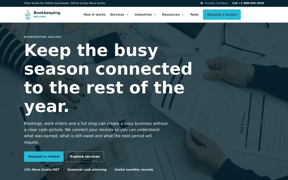 Halifax Bookkeeping homepage