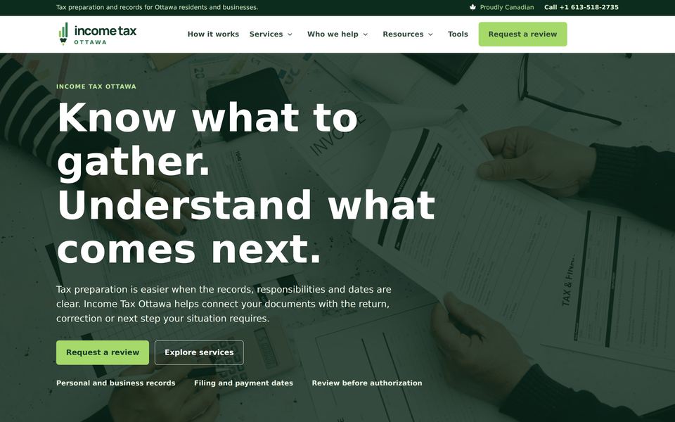 Income Tax Ottawa homepage