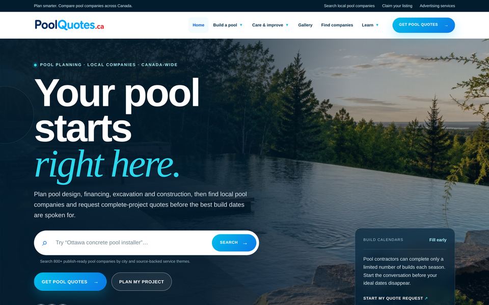 Pool Quotes homepage