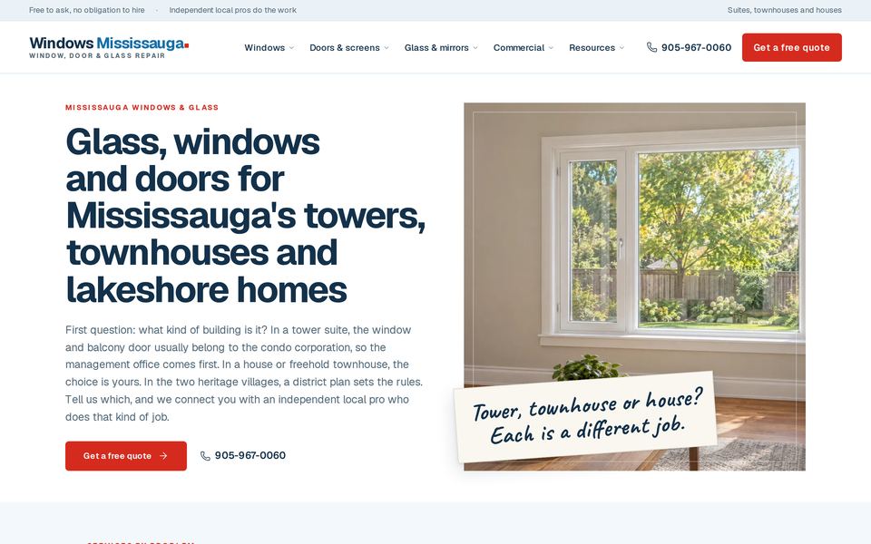 Windows Mississauga homepage