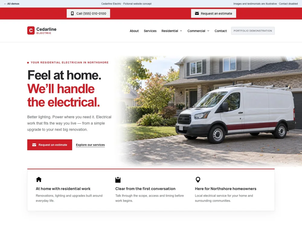 Cedarline Electric: Reassure the homeowner first.
