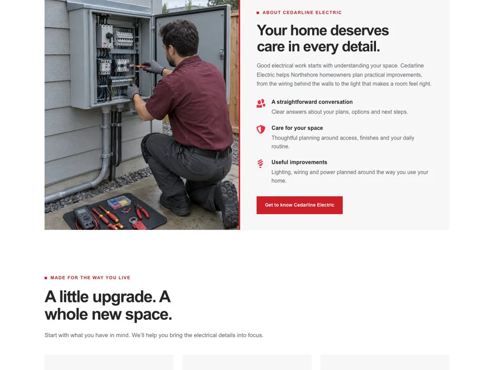 Cedarline Electric: Make care part of the offer.