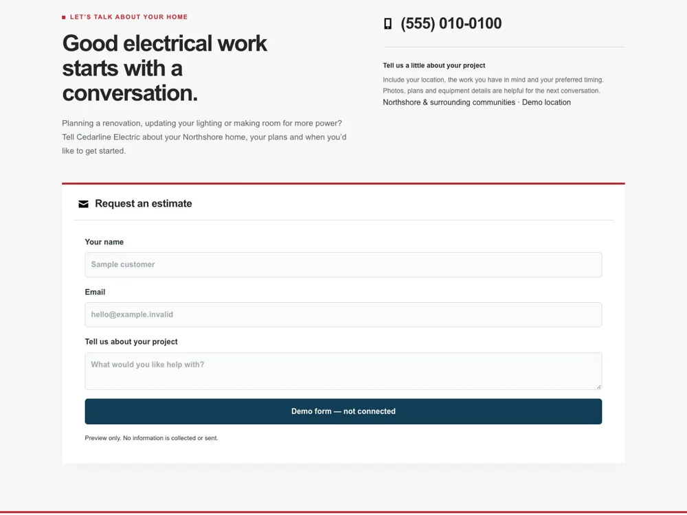 Cedarline Electric: Close with a conversation.