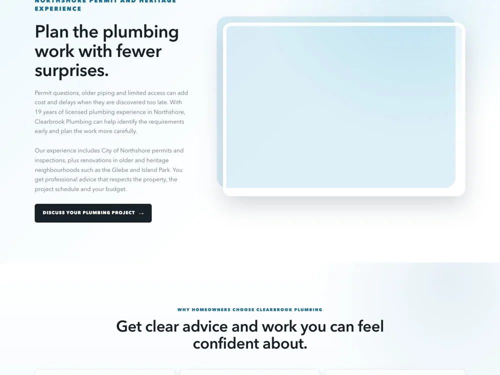 Clearbrook Plumbing: Make planned work understandable.