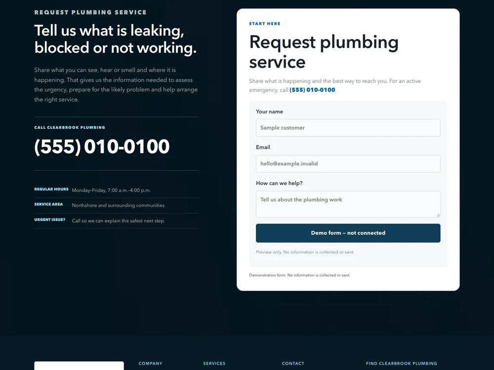 Clearbrook Plumbing: Ask a question people can answer.