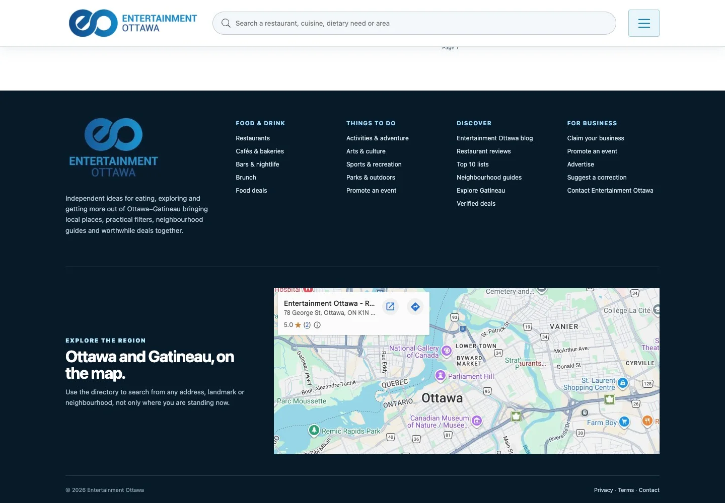 Entertainment Ottawa: Location is part of the answer