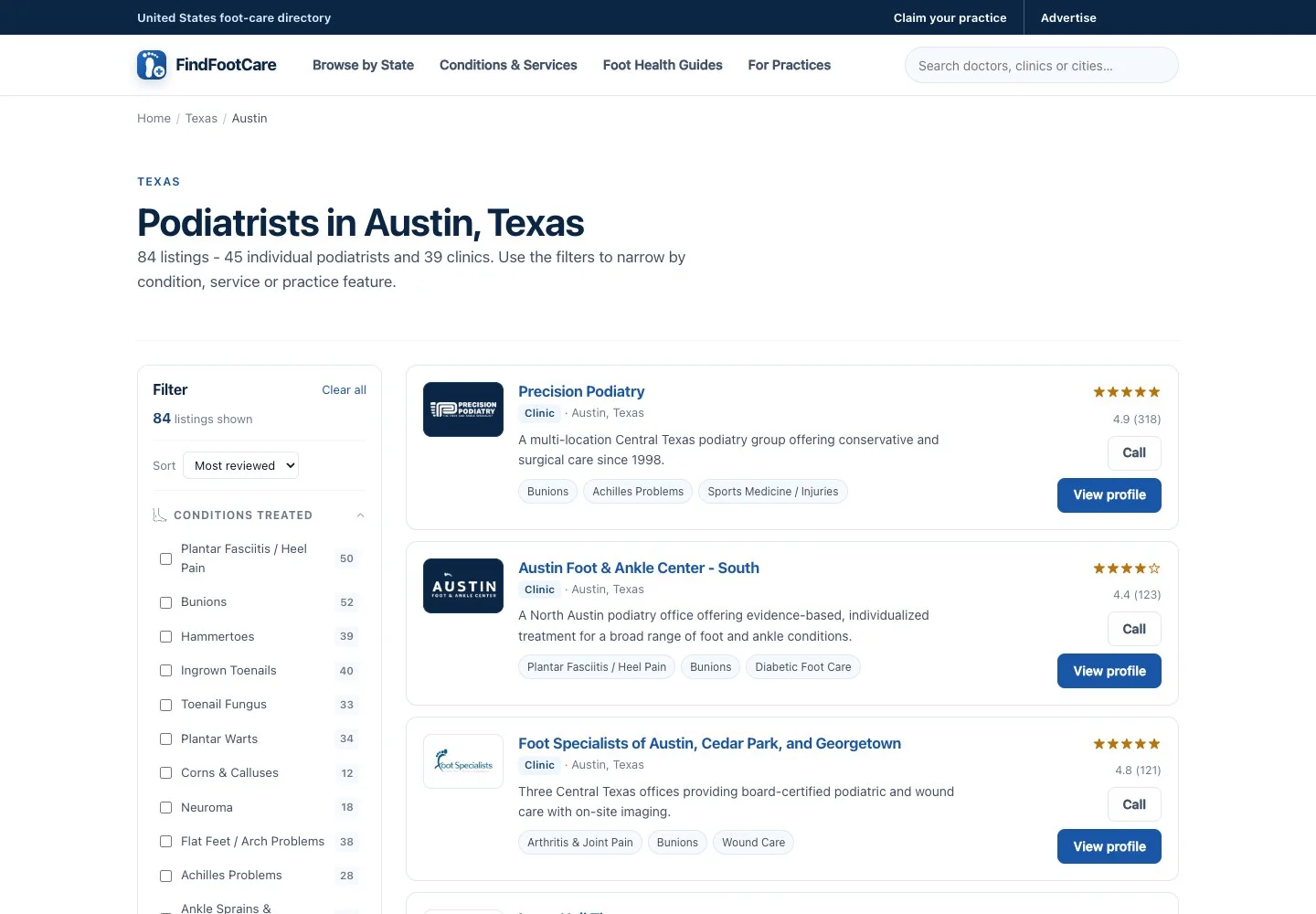 FindFootCare: Browse the directory
