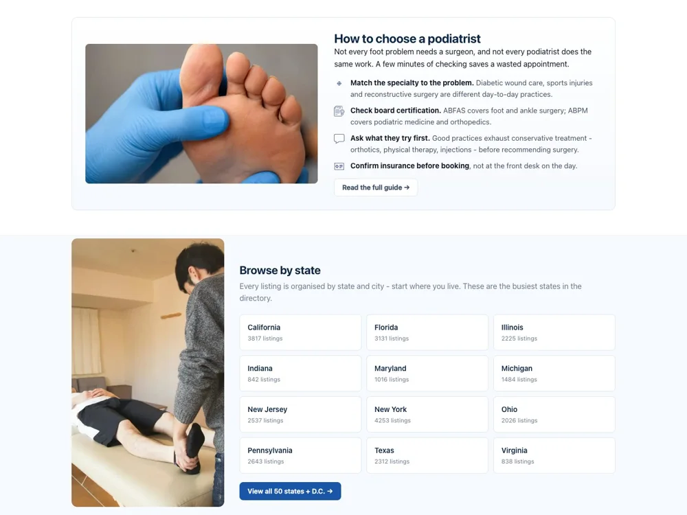 FindFootCare: Help people make a choice.
