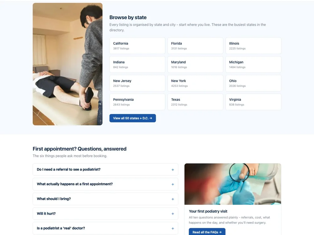 FindFootCare: Make location navigable.