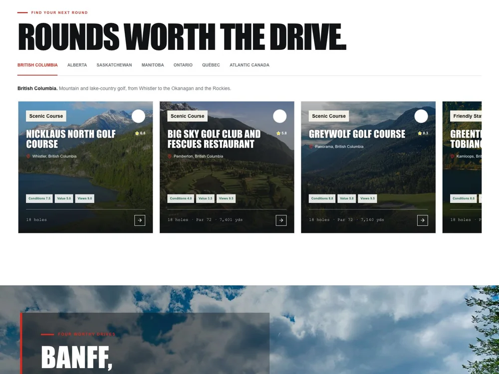 Find Golf Courses: Give people a shortlist.