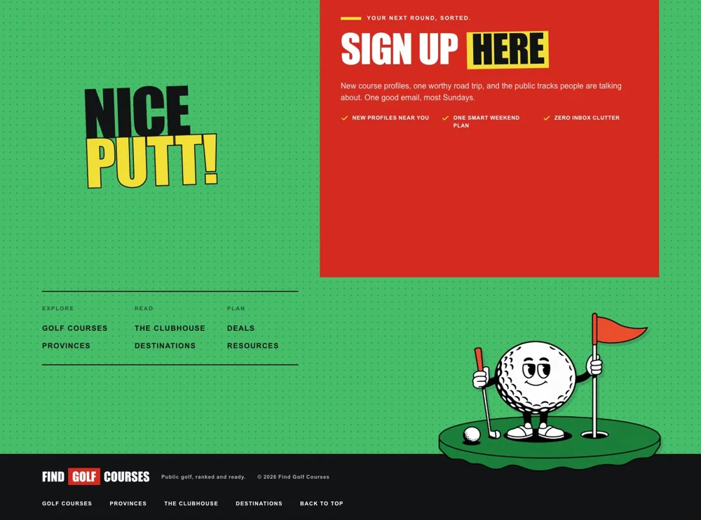 Find Golf Courses: Finish with personality.