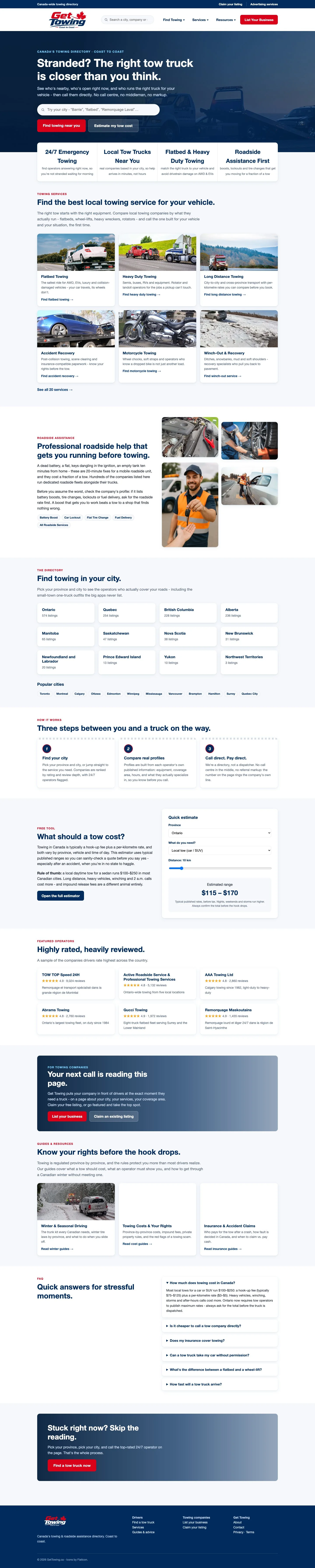 Get Towing full homepage