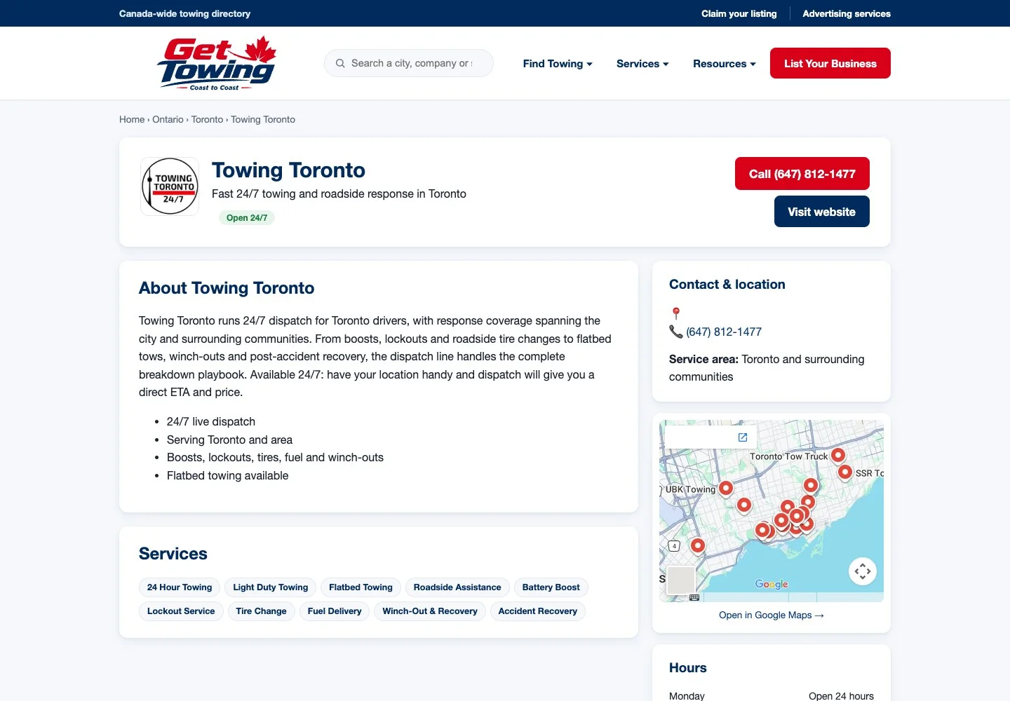 Get Towing: Inside a listing