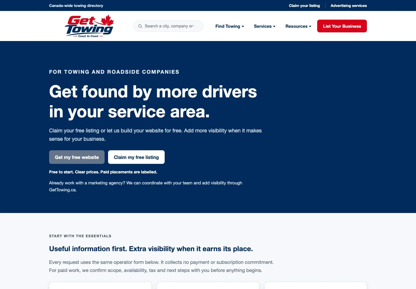 Get Towing: Give towing companies their own path