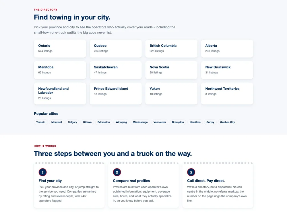 Get Towing: Make local browsing straightforward.