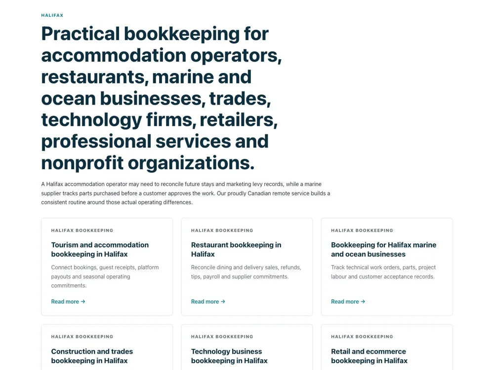 Halifax Bookkeeping: Recognise different businesses.