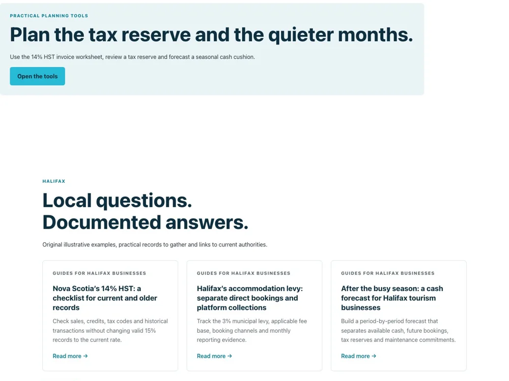 Halifax Bookkeeping: Make planning practical.