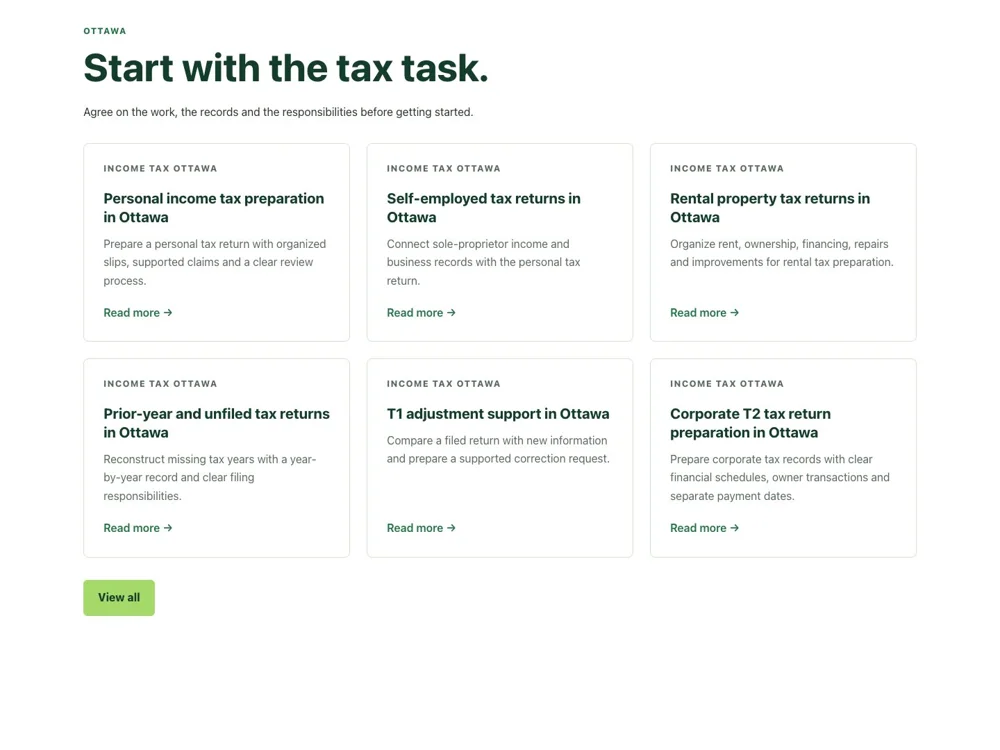 Income Tax Ottawa: Let the task lead.