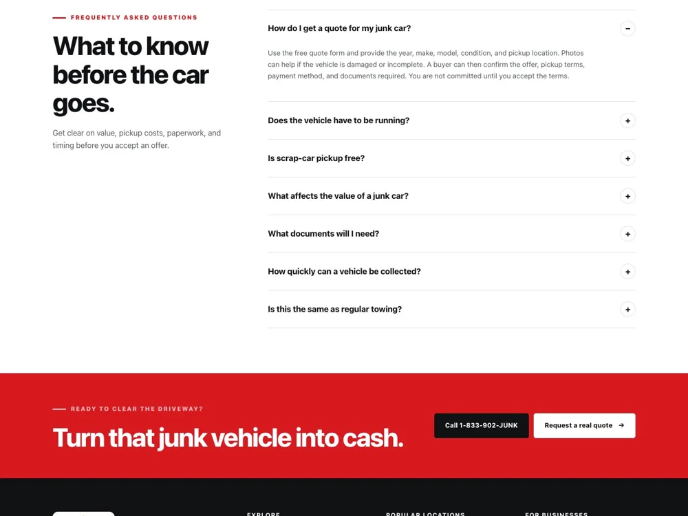 Junk Cars Canada: Prepare people for the handoff.
