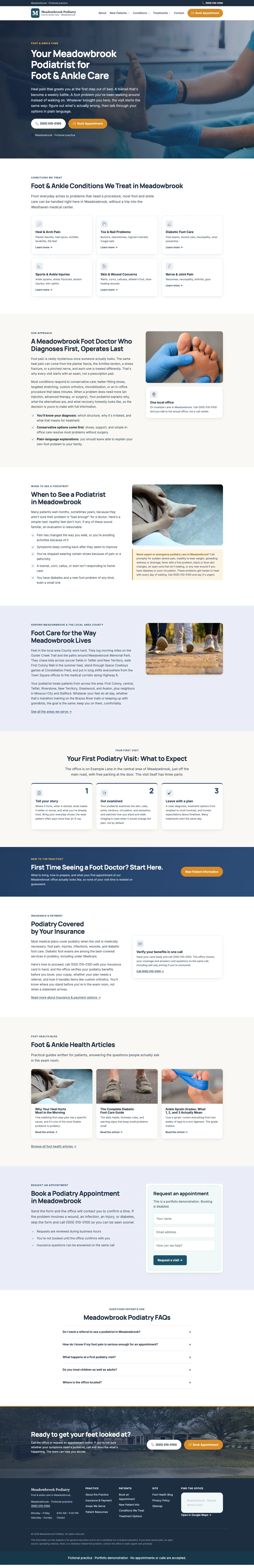 Meadowbrook Podiatry full homepage
