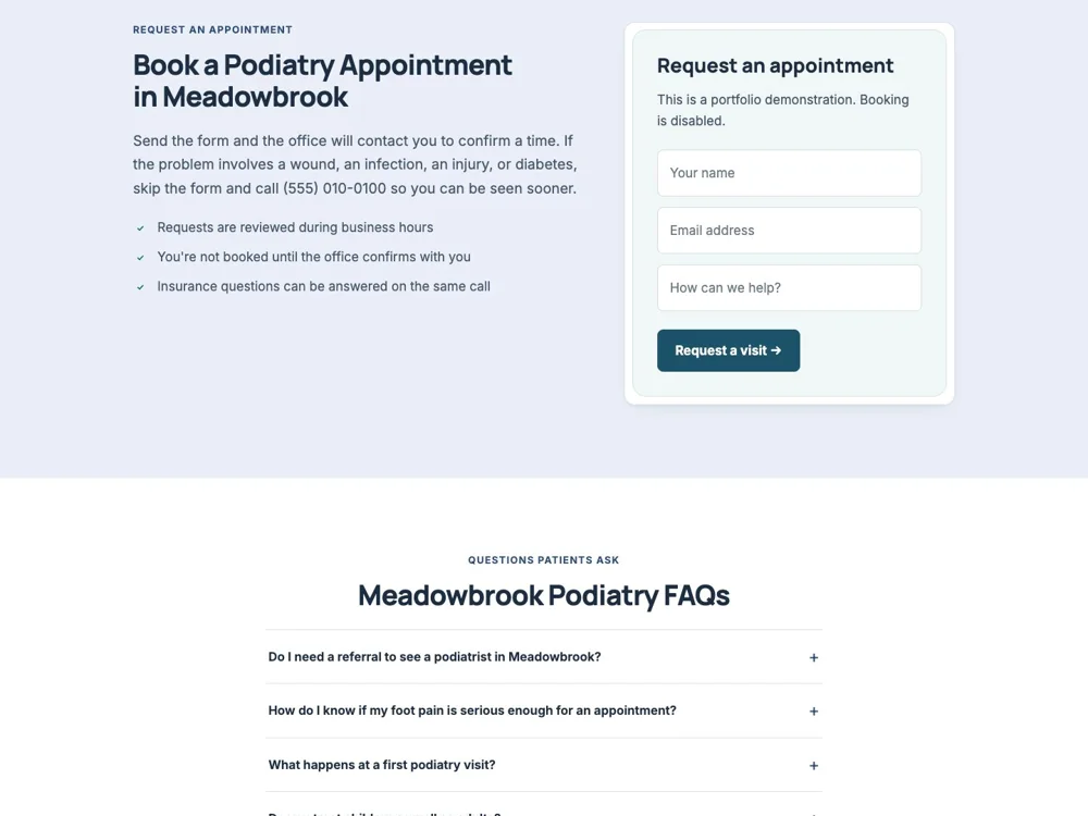 Meadowbrook Podiatry: Keep the next step clear.