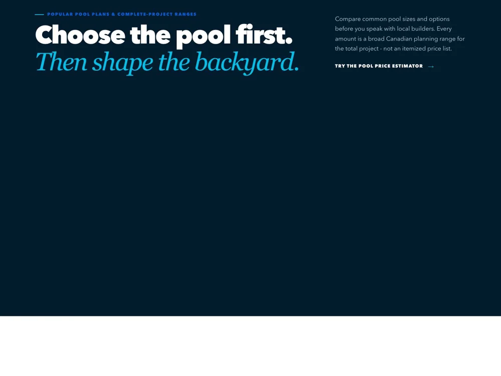 Pool Quotes: Separate the big choices.