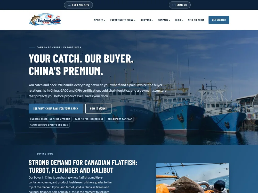 Seafood to China: Name the commercial opportunity.