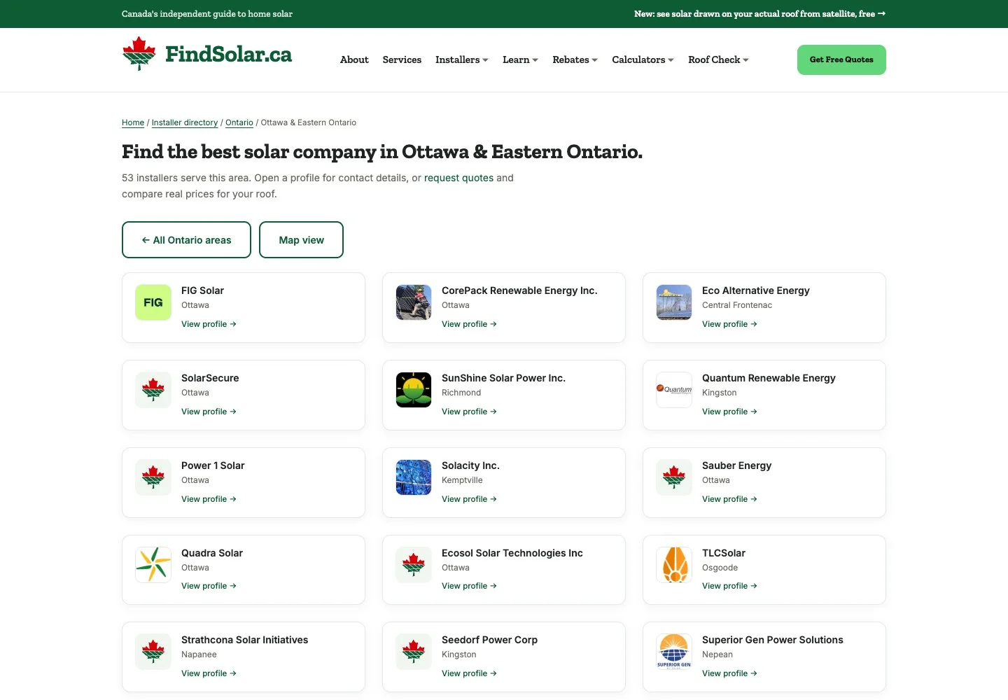 FindSolar: Browse the directory