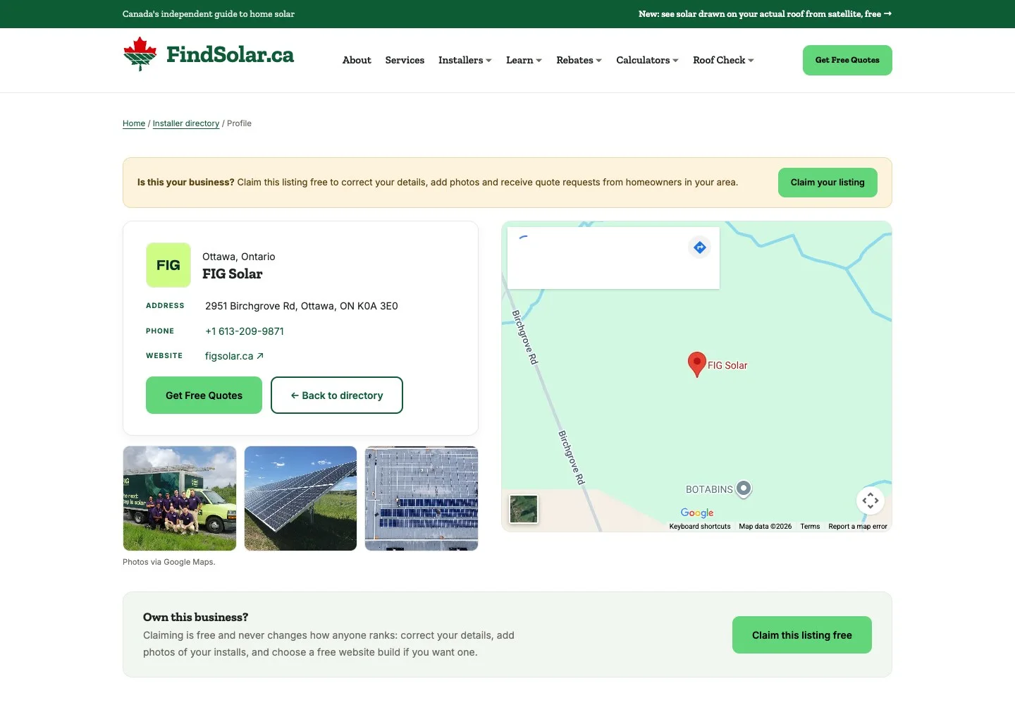 FindSolar: Inside a listing