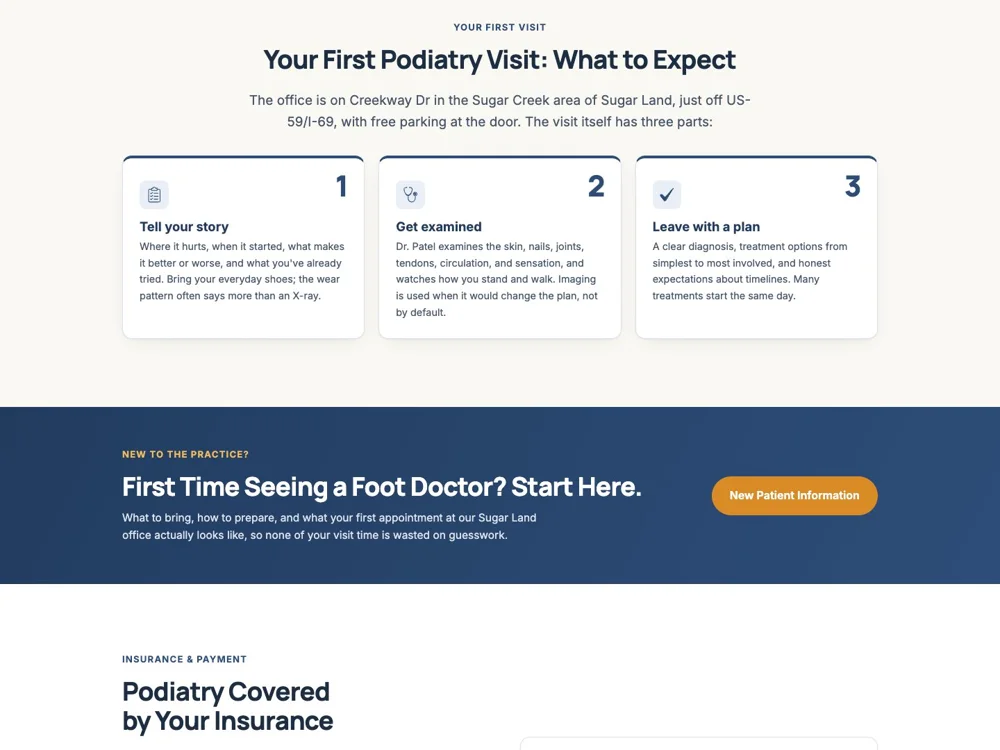 Dr. Alpash Patel Podiatry: Show what a visit involves.