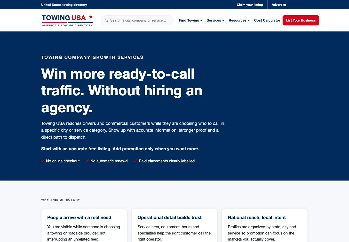 Towing USA: Turn operator interest into a clear enquiry