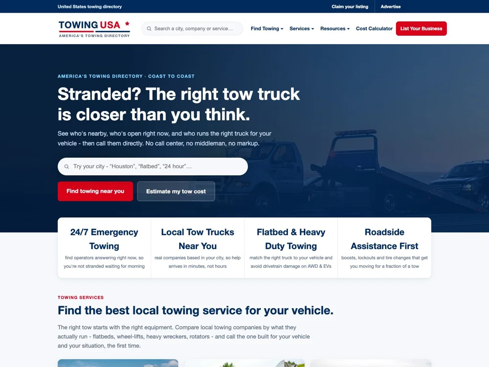 Towing USA: Help the urgent visitor first.