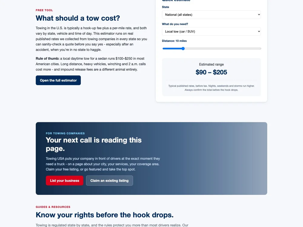 Towing USA: Answer the price question.